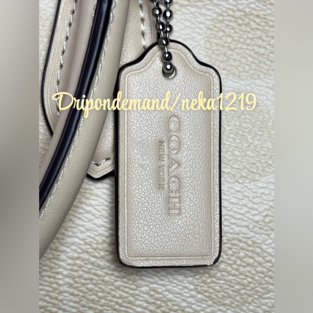 Coach Rowan Satchel Bag In Signature Canvas- Silver/Hay - Picture 7 of 15